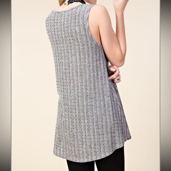 All Over Rhinestone Tank- Taupe - Picture 2 of 2